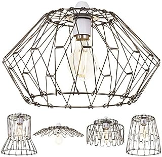 Giggi Multiple Shapes Light Shade | Lamp Shade Fun DIY Lamp Shades Ceilings Retro Metal Basket Cage Ceiling Light Shade Easy Fit Pendant for Ceiling Lampshade | Table Lamp | Floor Lamp | Light Shades