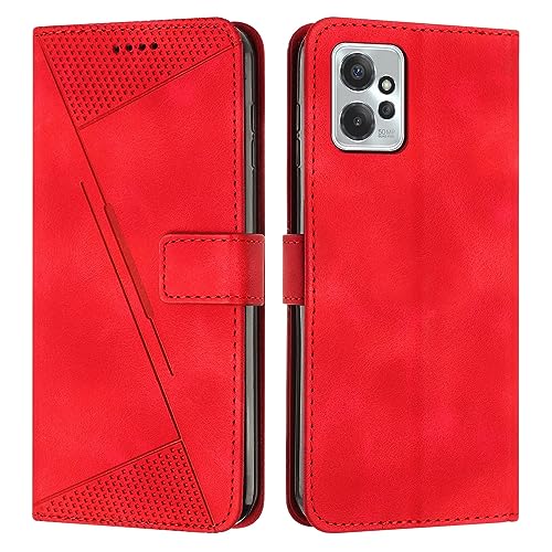Étui Motorola Moto G Power 2023 portefeuille rouge en cuir avec fente carte