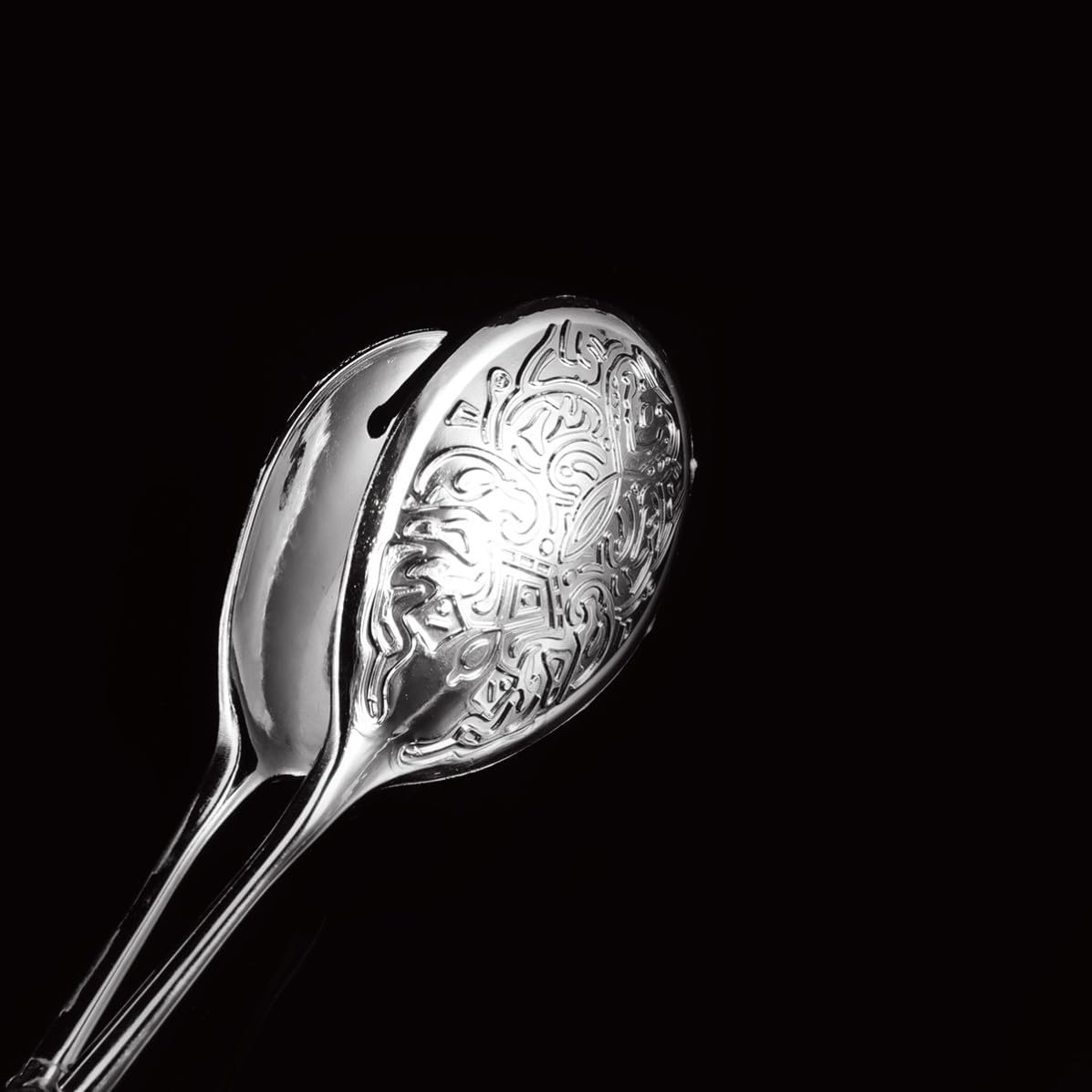 VOSAREA Vintage Zinc Alloy Bread Cake Serving Tong Secure Grip and Lightweight Design, round Head Food Serving Tong for Hotel and Home Party Buffet Use