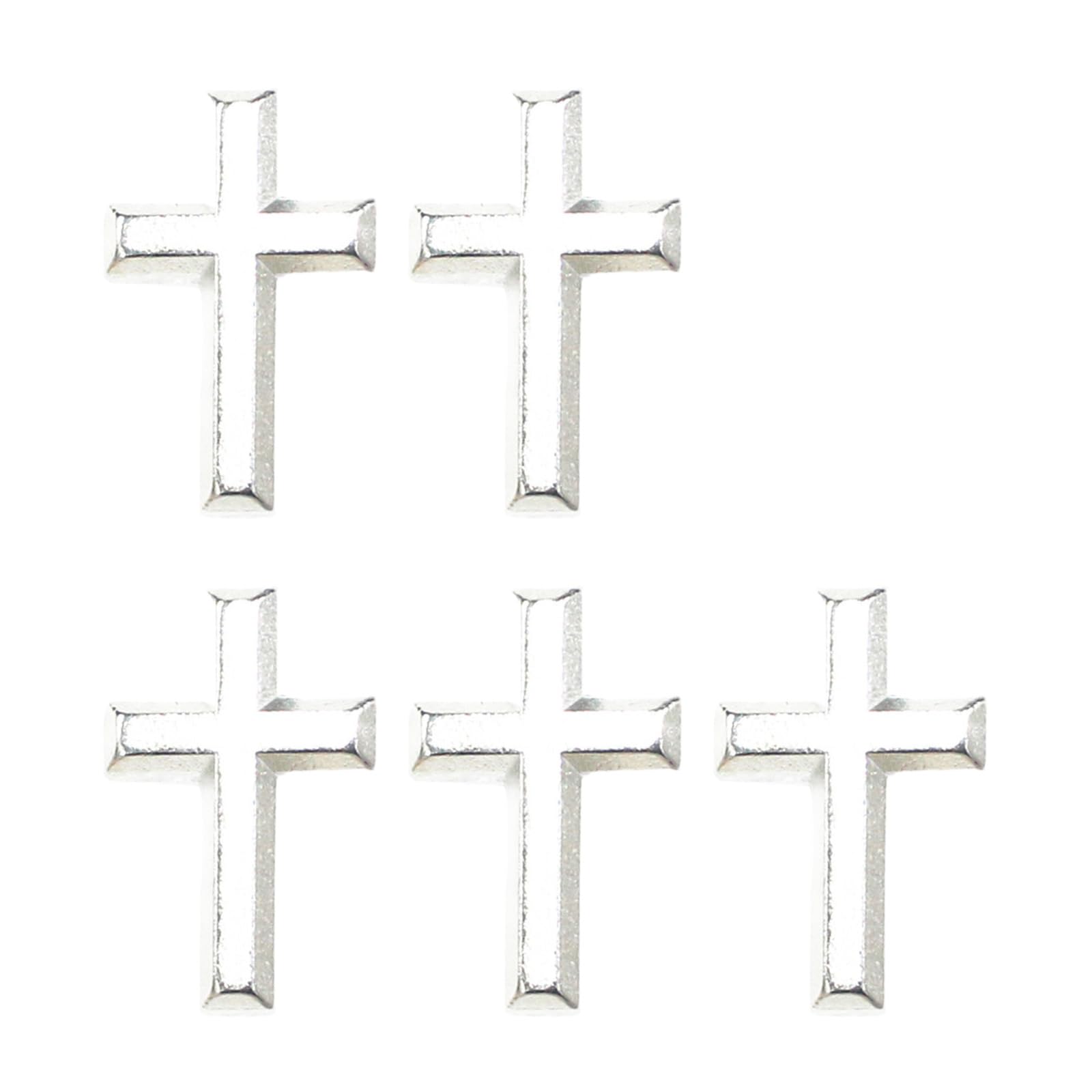 Yazhuq 5pcs Elegant Gold Crucifix Brooch Handmade Unisex Alloy Badge Corsage Pin for Event and Fashionable Outfits