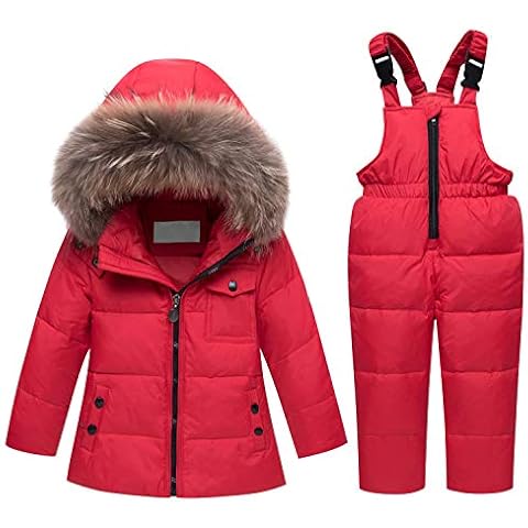 Petalum Kids Winter Hooded Puffer Snowsuit Cover