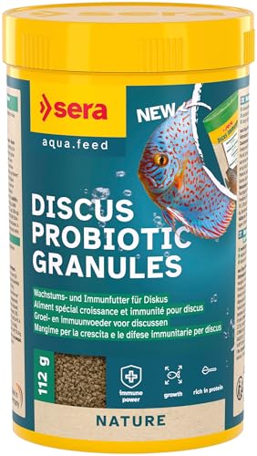 COMPOSIZIONE BILANCIATA: Formula arricchita con nutrienti essenziali e proteine per uno sviluppo ottimale dei pesci discus