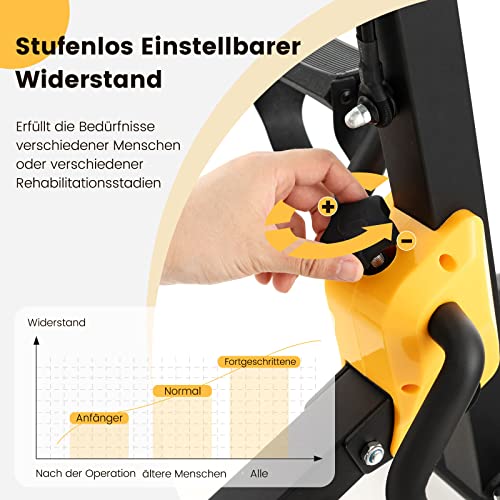 COSTWAY Pedaaltrainer, hometrainer, fiets, mini-stepper fitnessfiets, 9 standen verstelbaar en 53 x 43 x 73-102 cm, ideaal voor senioren - Afbeelding 6