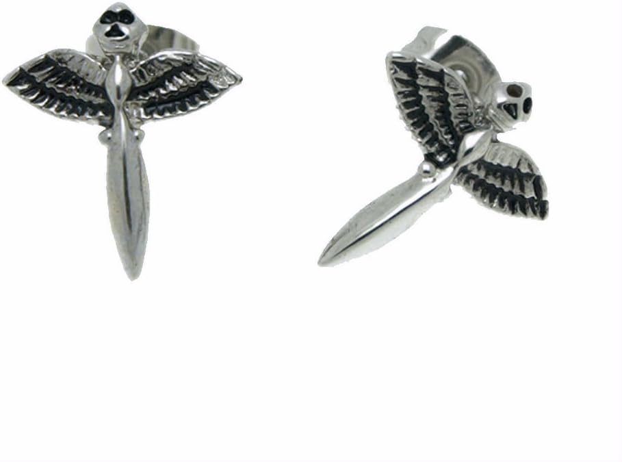 Jewelry Soul Messenger Style Mens Unisex Stainless Steel Stud Earrings , 2pc