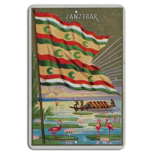 Farbenfrohes Sansibar: Exotische Tierwelt und malerische Gewässer blechschilder retro mit sprüchen vintage home deko 12x8 inch/30x20cm Farbenfrohes Sansibar: Exotische Tierwelt und malerische Gewässer blechschilder retro mit sprüchen vintage home deko 12x8 inch/30x20cm