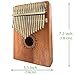 Luvay Kalimba 17 key Thumb Piano, Solid Mahogany Body (Light Color)