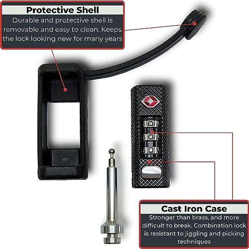 Cut-Resistant Gun Lock, TSA Approved Tamper-Proof Child-Safe Padlock, Black - image 8