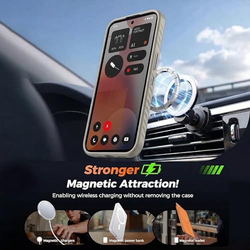 Image of KARWAN Slim Shockproof Back Case Cover Compatible with Nothing 3A,Dual Layer Armor Protection with Matt Finish, Heavy Duty Cover with Magnetic MagEase Wireless Charging (Grey)