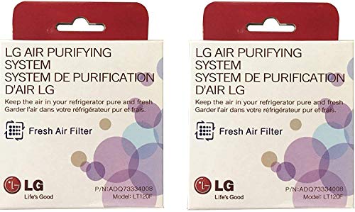 LG LT120F Replacement Fresh Air Filter for Refrigerators, White (2 Filters)