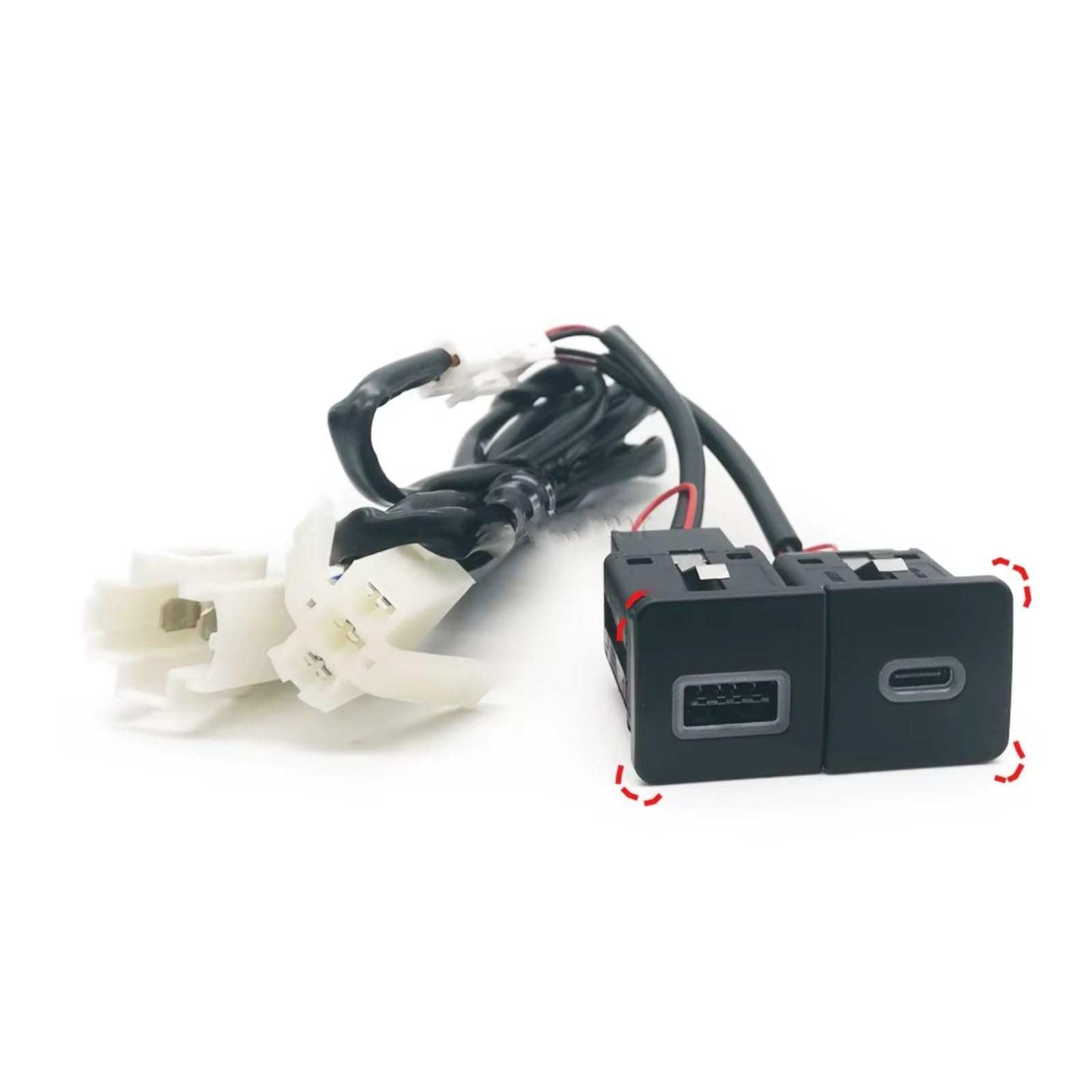 Prise USB Pour Console Compatible Avec VW Pour Golf 5 6 Voiture Chargeur 12 V 24 V Double Prise Charge Adaptateur D'alimentation QC3.0 Pour Type C PD Interface USB AUX voiture