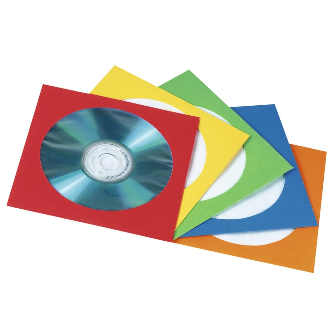 Hama CD/DVD Protective Paper Sleeves, Assorted Colours, Pack of 100