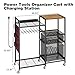Large Power Tool Organizer Cart with Charging Station, 8 Slots for Cordless Drill Holder with Drawers, Rolling Storage Cart with 8 Power Outlet Heavy Duty Garage Organizer with Wheels for Men