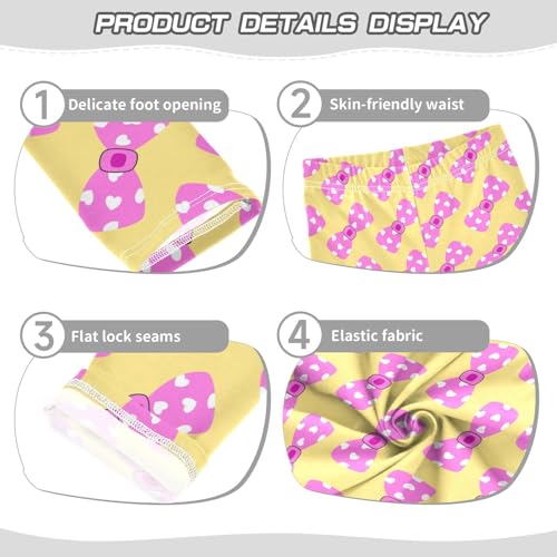 ZZKKO Girls Leggings Pink Polka Dot Bow Toddler Girls Clothes Leggings for Girls Toddler Girls Leggings 3-4T3