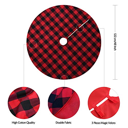 BCOOL Black and Red Tree Skirt Holiday Party Tree Skirt Christmas Tree