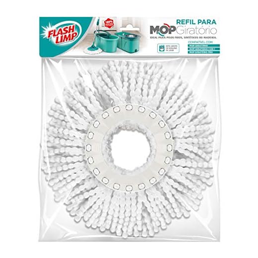 Flash Limp RMOP8210 - Refil microfibra para Mop Giratório, balde 12 litros, compatível com os modelos: Ref.:MOP7290, MOP7824, MOP9782, MOP8258 e MOP8209-VA