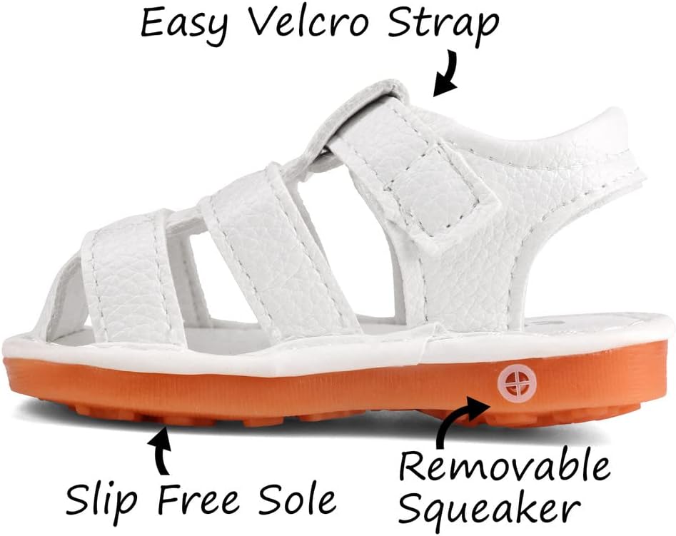 Baby Boys Girls Squeaky Sandals Summer Closed-Toe Anti-Slip Premium Rubber Sole Toddler First Walkers Shoes - Image 2
