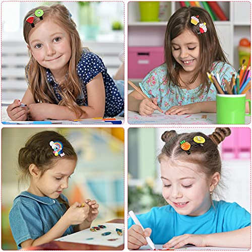 48 Pieces Girl Hair Clips Cute Candy Barrettes Fun Dessert Pattern Hair Accessories Flower Fruit Pattern Hair Clip Cloud Lollipop Rainbow Hairpin Cartoon Ice Cream Hair Clip For Girl, Assorted Styles #TOP6