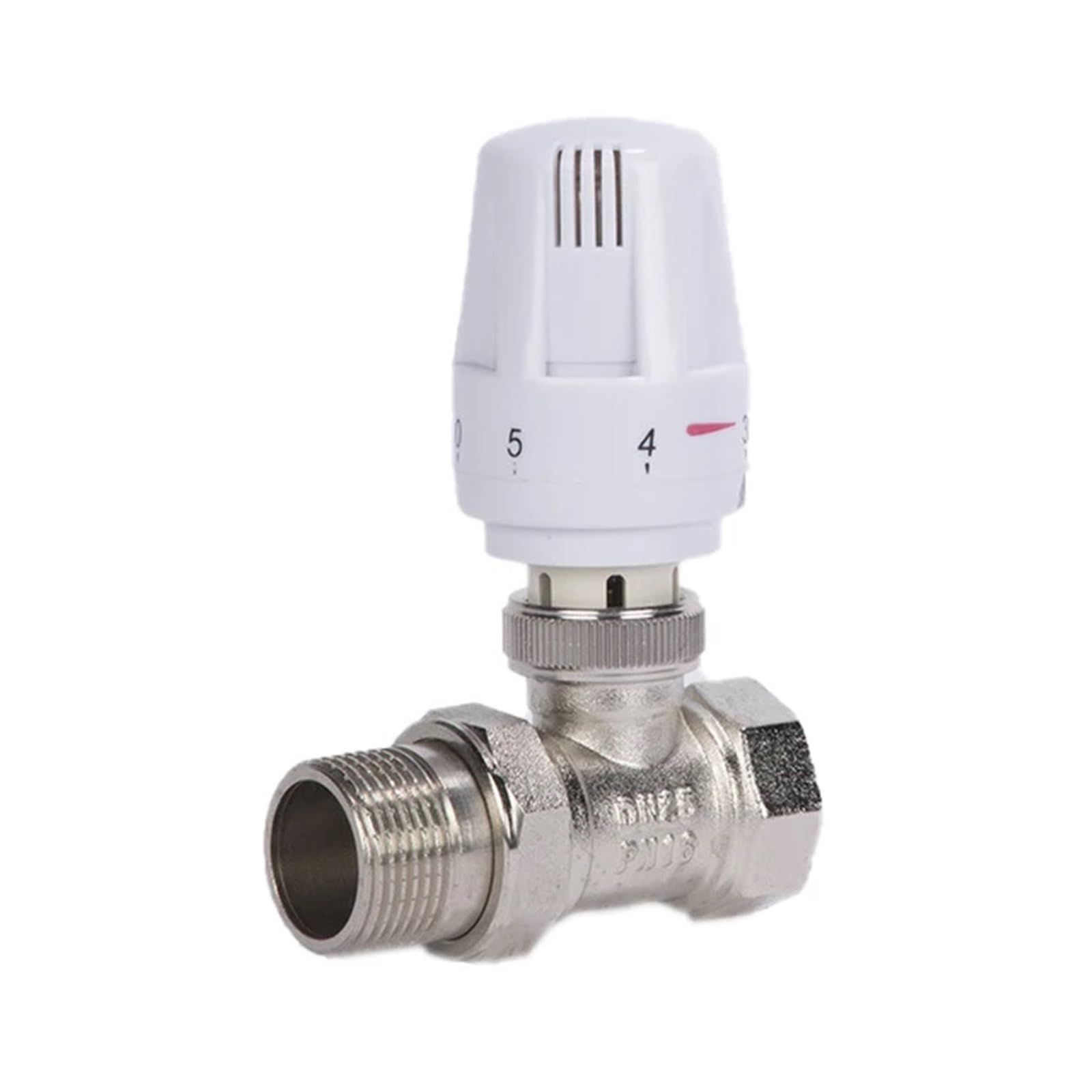 Mosiężny zawór termostatyczny grzejnika 1/2 "3/4" 1", automatyczny zawór regulacji temperatury typu prostego, ogrzewanie podłogowe (3/4")