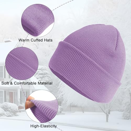 24 Pack Kids Knit Beanies Bulk, Toddler Winter Hat Wholesale Warm Cuffed Caps for Boys Girls3