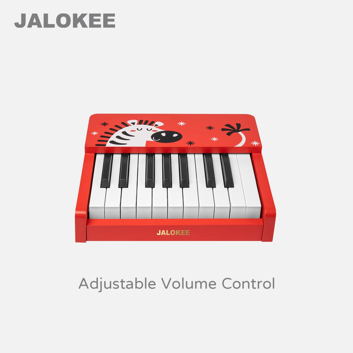 Teclado de piano para niños, 18 teclas piano digital, mini instrumento educativo de música, juguete de madera para bebés, niñas y niños (Rojo)