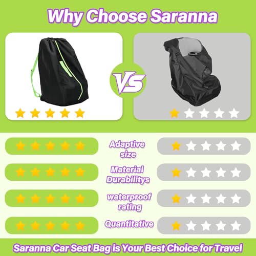 car seat travel bag for airplane carseat bags for air travel waterproof durable carrier cover for infant amp toddler car seatsportable carseat cover with shoulder straps and 2 luggage tags