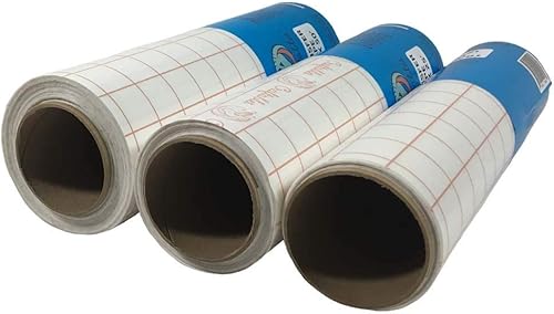 Miniatura 6 de Craftables Rollo de cinta de papel de transferencia de vinilo transparente con rejilla de alineación y papel de fácil liberación, cinta de