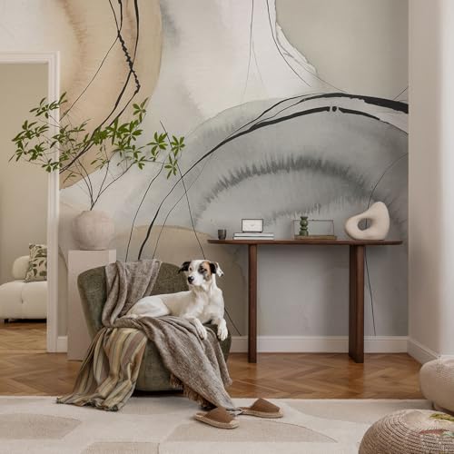 Papier peint intissé facile à nettoyer déco géométrique pour salon
