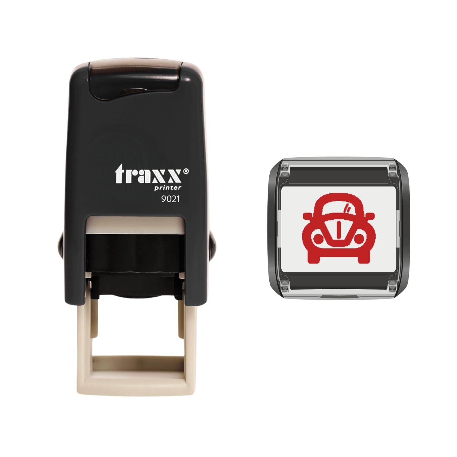 Traxx 9021 Loyalty Card Self Inking Rubber Stamp Carwash Garage Mechanics Motoring A Red Car Design — image 1