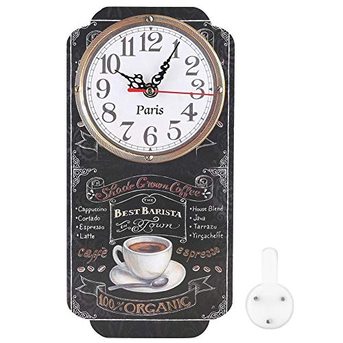 Belissy Style élégant rectangulaire Horloge Murale élégante Hanging Horloge for Bar Salon Ornement
