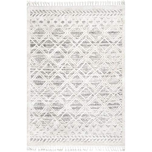 Nuloom8x11ansleymoroccantasselarearuglightgreyhighlowtexturedbohemiandesignplushhighpilestainresistantforbedroomlivingroomhallwayentryway  Urban Country Home Decor Nuloom 8×11 ansley moroccan tassel area rug light grey high low textured bohemian design plush high pile stain resistant for bedroom living room hallway entryway  urban country home decor