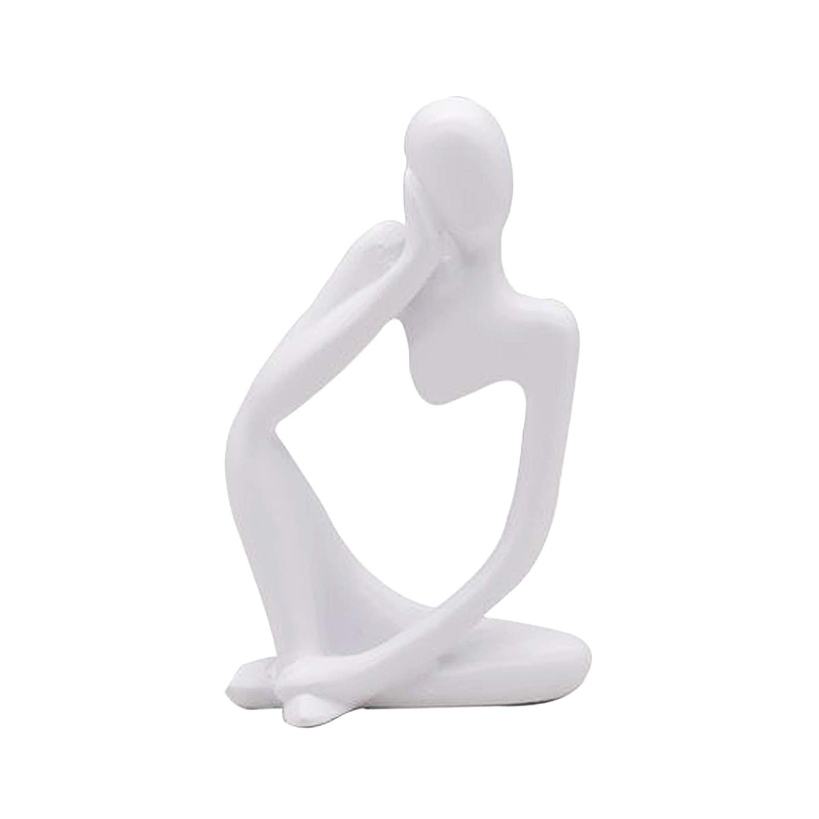 LOVIVER Abstract Thinker Sculpture Creative Resin Figurine Characters Thinking People Crafts Ornaments Sandstone Statues Home Decor Birthday Gifts Collections, White Left, 13x8cm