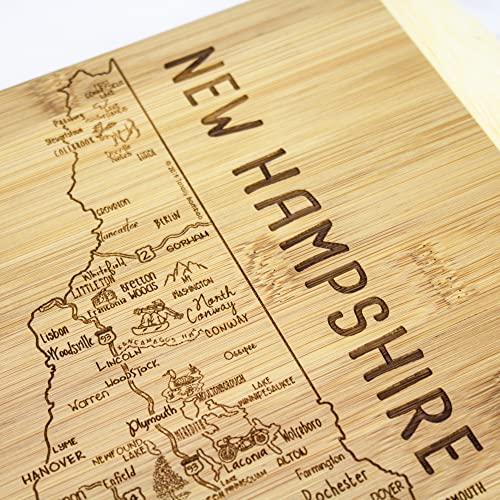 Image of Totally Bamboo A Slice of Life New Hampshire Engraved Map Cutting Board