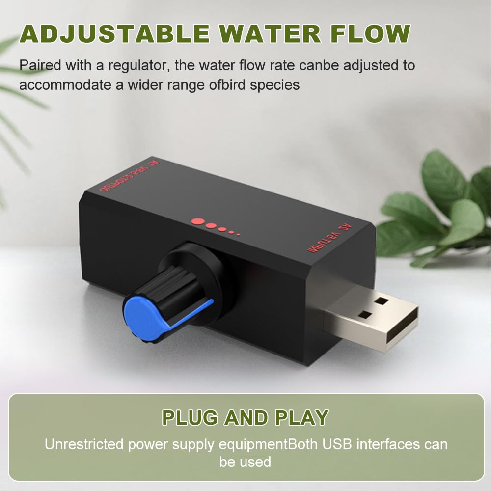 HZDZ LCPAW Bird Bath Tub with USB Pump, Automatic Bird Shower with Adjustable Water Flow, Transparent Acrylic Basin & Mesh Perch for Parakeets, Cockatiels, Conures, Budgies, African Greys, Amazons - image 5