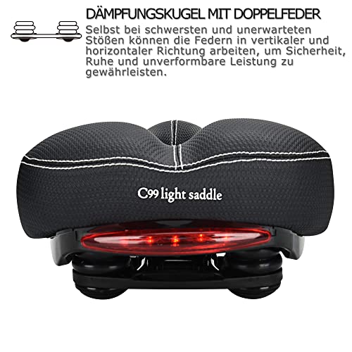 DAWAY C99 Fahrradsattel Damen & Herren - Bequemer, breiter MTB-Sattel aus hochwertigem Leder mit...
