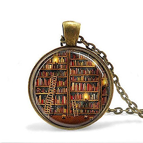 Preisvergleich Produktbild Bibliothek Buch Halskette Katze Jewelry bibliophiles Bibliothekare Bücherwürmer Art Anhänger