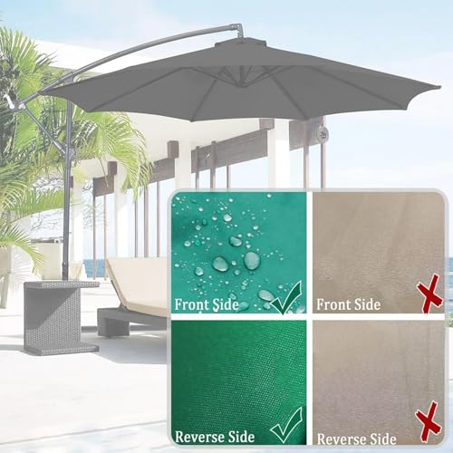 Wysokiej jakości zapasowy pokrowiec na parasol, wodoodporny, UV50+, baldachim do 6, 8-ramiennych parasoli, pasuje do modeli standardowych i wspornikowych 300, 270, 200 cm, do użytku na zewnątrz