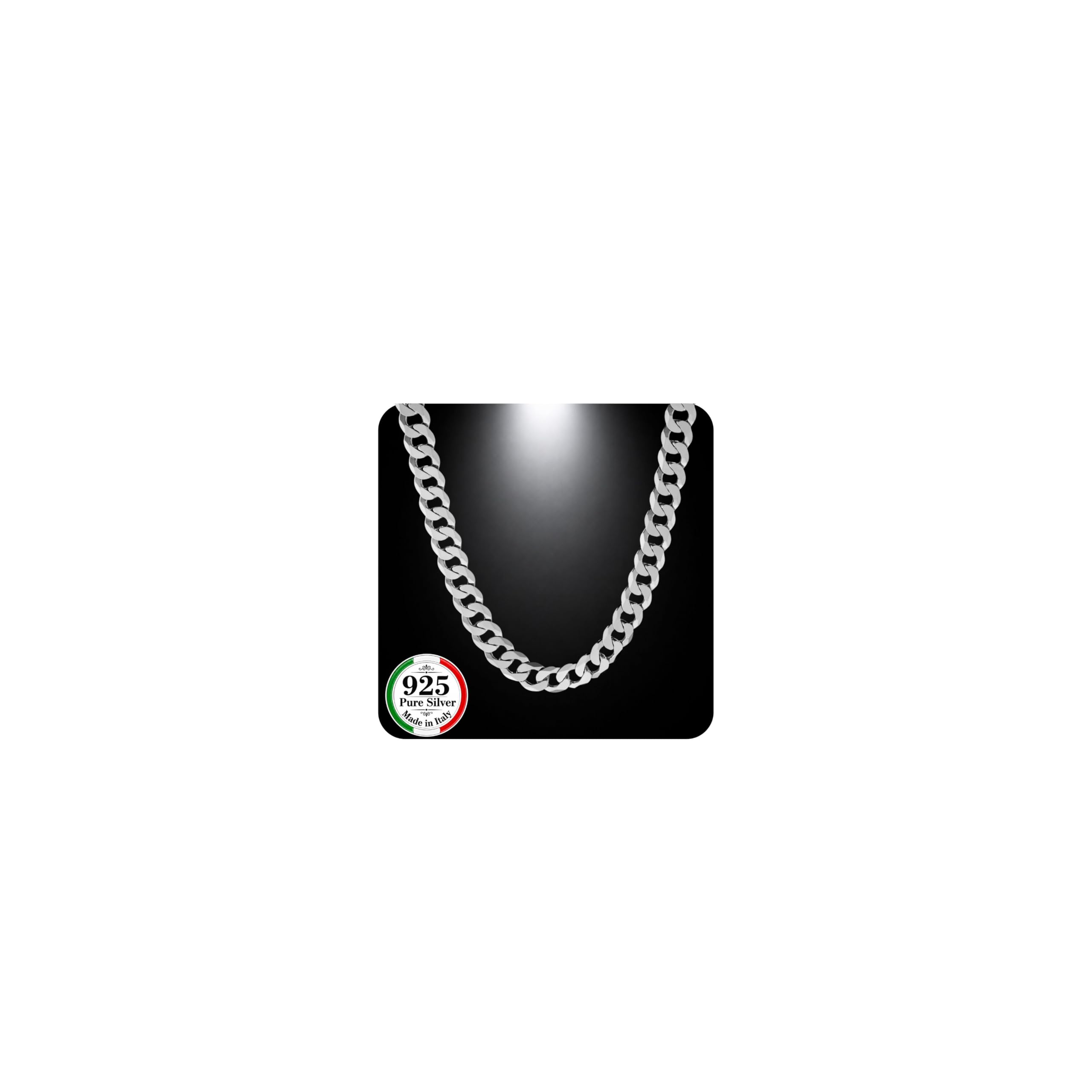 QUADRI - Collar Hombre Plata 925 - Cadena Cubana - Made in Italy | Largo 46-66 cm - Idea de Regalo para Cumpleaños, Aniversario, San Valentín