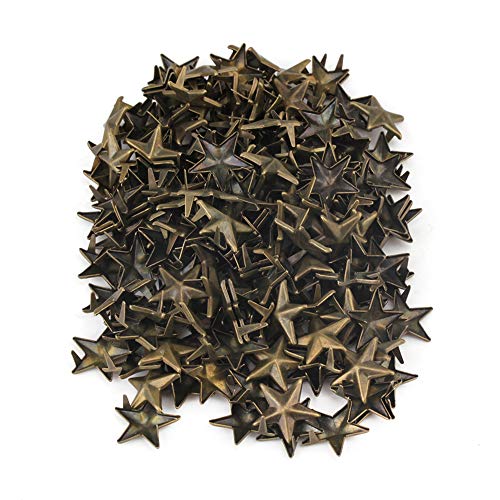 Metal Star Studs Rivets Punk Spikes Spots for Leathercraft DIY Pack of 200