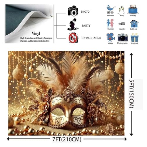 Fondo Fotográfico Glitter Gold Mask 210x150cm miniatura 7