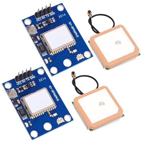 YELUFT 2pcs GY-NEO6MV2 NEO-6M GPS Module Flight Control Module Support 3.3V-5V Power Supply with Ceramic Antenna for Arduino STM32 Raspberry Pi ESP32