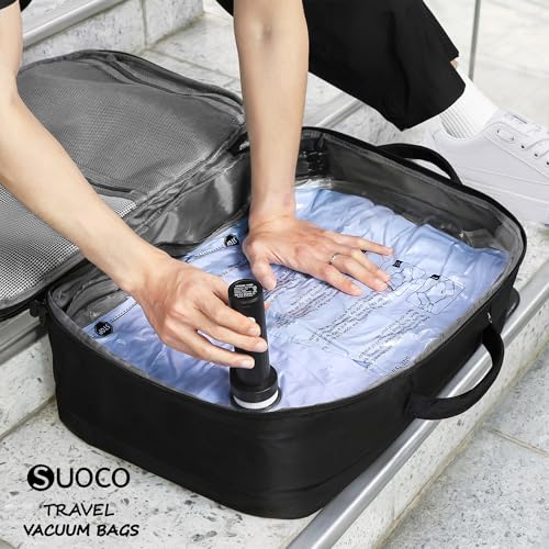 Image of 8 Small Travel Vacuum Storage Bags for Clothing with Rechargeable Electric Pump, Compression Packing Cubes Organizer for Luggage Suitcase, Space Saver Seal Bags for Vacation Cruise