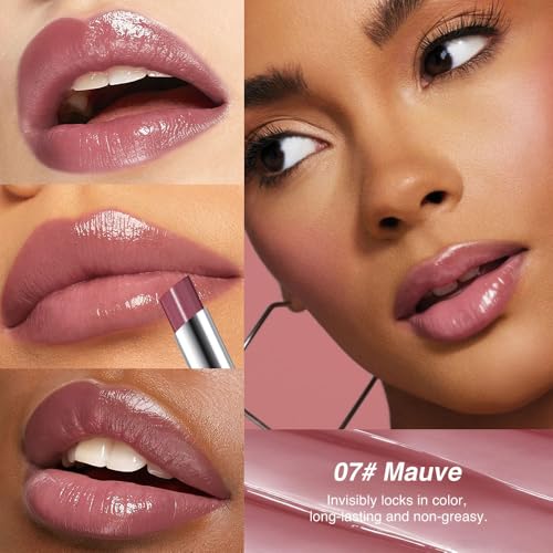 Image of Mauve Berry & Cherry Wine Honey Tinted Lip Balm for Women, Hydrating Lip Oil Stick Lip Gloss Lipstick for Mature Skin, Sheer Moisturizing Lip Tint Balm with Natural Shine, Vegan & Cruelty-Free