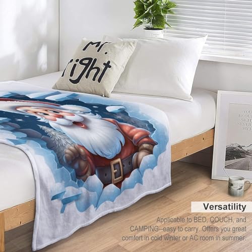 Manta de Papá Noel suave y acogedora manta de forro polar para sofá y cama 7