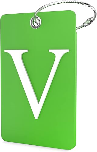 Miniatura 7 de Shacke - Etiqueta con inicial para equipaje etiqueta totalmente flexible con lazo de acero inoxidable letra Y