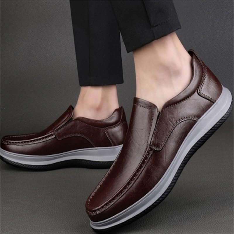 Men's Slip-on Shoes Height-Increasing wear-Resistant Shoes for Men(D,6.5)3