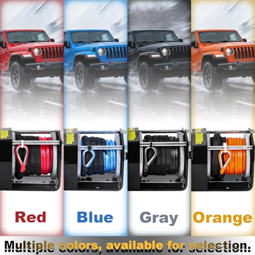 Winch eléctrico ATV/UTV con cuerda sintética 3000LB 12V 30 pies miniatura 7
