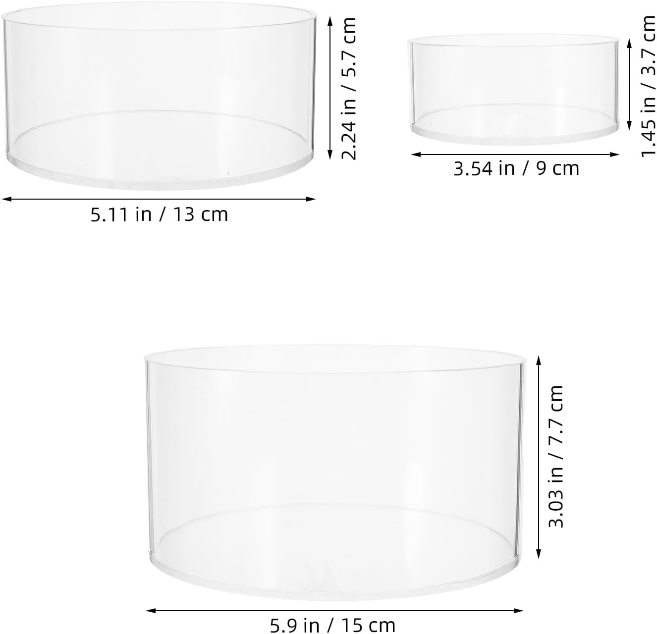 6pcs Acrylic Stands for Display - Round Tall Nesting Risers Cake Stands Tabletop Acrylic Display Shelf with Hollow Bottom for Party Buffet Food