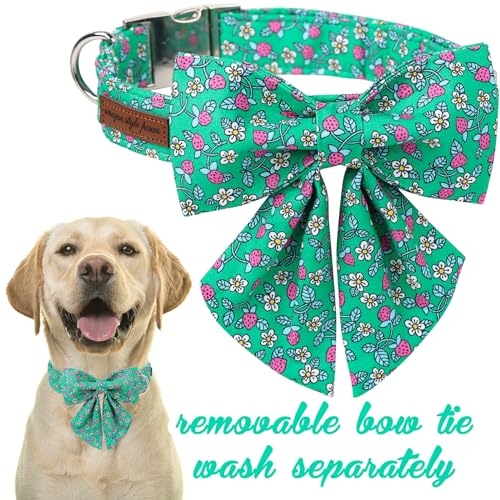 Unique style paws Cartoon Dog Collar with Bowtie Spring Summer Puppy Collar with Flower for Small Medium Large Boys Girls Dogs by Unique style paws - Used condition - Image 2