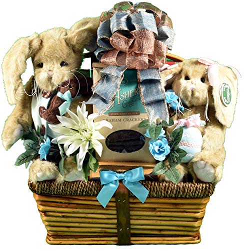 Bunny Patch - Deluxe Easter Gift Basket For Special People - Features Two Collectable Bearrington Bear Plush Bunnies