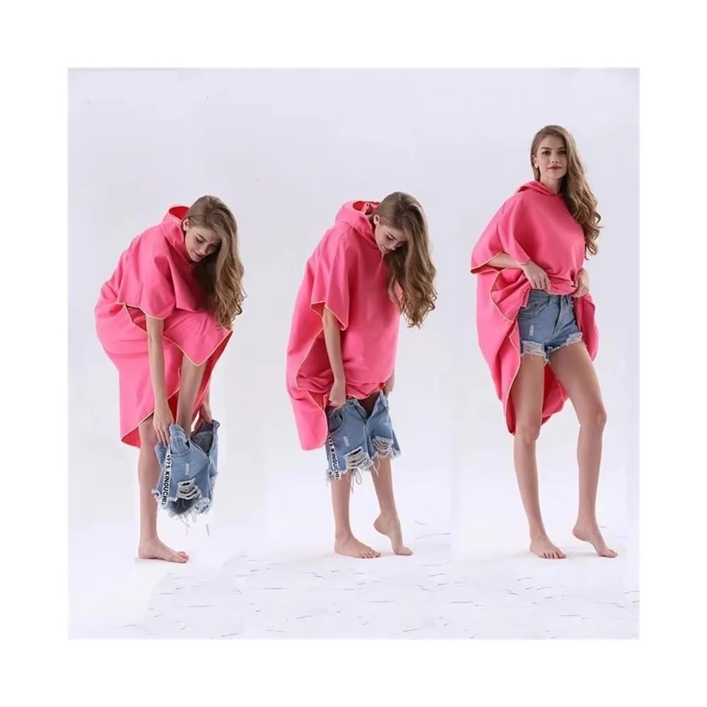 Surf Poncho Wickeltuch Kapuzenmantel Mikrofaser Stranddecke Badetuch (blau)